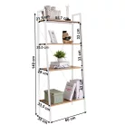 Polcállvány, 4 polcos, tölgy/fehér, THEA