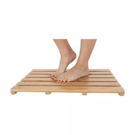 Csúszásgátló szőnyeg a fürdőszobába, természetes lakkozott bambusz, KLERA