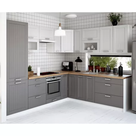 Felső szekrény, világosszürke/fehér, JULIA TYP 13