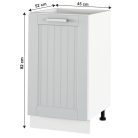 Alsó szekrény, világosszürke/fehér, JULIA TYP 54