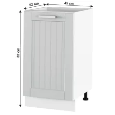 Alsó szekrény, világosszürke/fehér, JULIA TYP 54