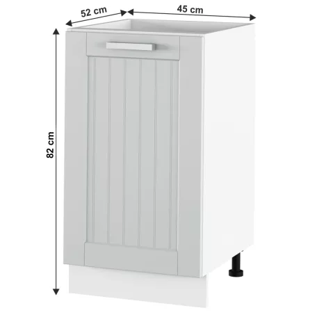 Alsó szekrény, világosszürke/fehér, JULIA TYP 54