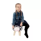 Puff kistehén alakban, Velvet anyag fehér/fekete/natúr, MOLLY