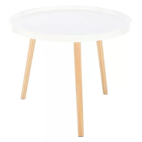 Kisasztal, fehér/természetes, SANSE TYP 1