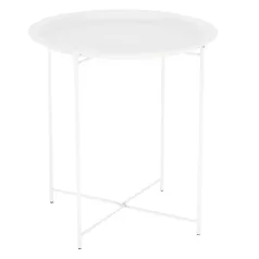 Kisasztal levehető tálcával, fehér, RENDER
