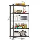 Polcállvány, 5 polcos, fekete, SUER TYP 2