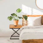 Kisasztal/éjjeliszekrény, tölgyfa/fekete, VIRED