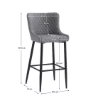 Bárszék, szürke/fekete, CEZARIA