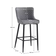 Bárszék, szürke/fekete, CEZARIA