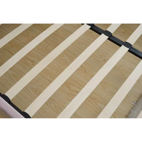 Ágy ágyráccsal, rózsaszín/króm arany matt, 180x200, KAISA