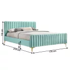 Ágy ágyráccsal, neo mint/króm arany matt, 160x200, KAISA