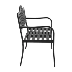 Kerti pad dohányzóasztallal, fekete, DAGNO