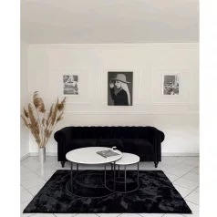 Két dohányzóasztal készlet, fehér/fekete, IKLIN