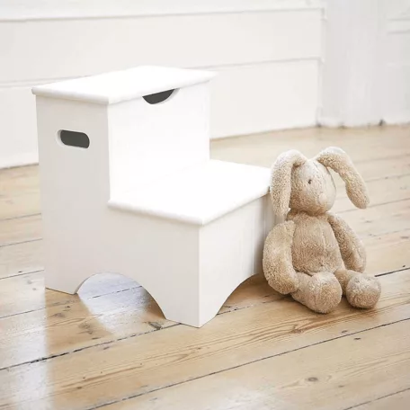 Gyereklépcsők tárolóval, fehér, HURLEY