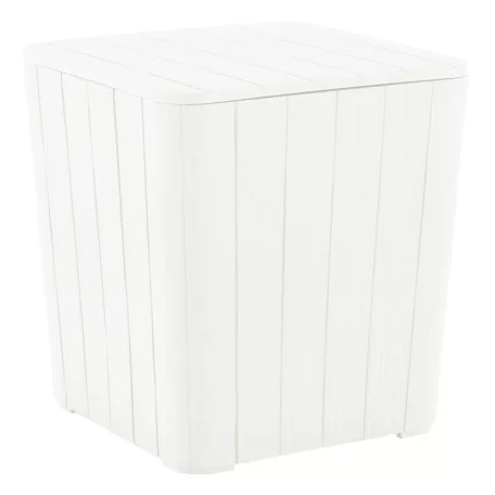 Kerti tároló doboz/kisasztal, fehér, IBLIS