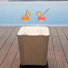 Kerti tároló doboz/kisasztal, fehér, UGUR