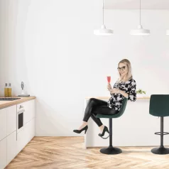 Bárszék, zöld/fekete, LAHELA