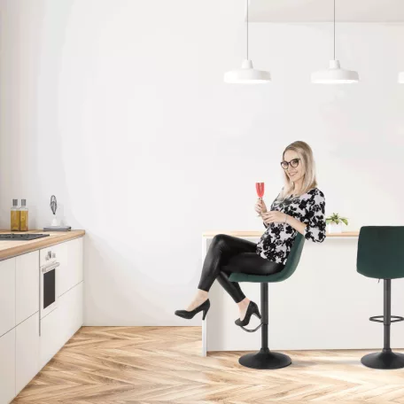 Bárszék, zöld/fekete, LAHELA