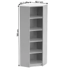 Sarok polcos szekrény, fehér, JOHAN 2 NEW 09