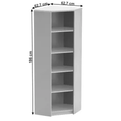 Sarok polcos szekrény, fehér, JOHAN 2 NEW 09