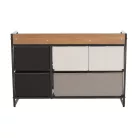 Komód szövet fiókokkal, bézs/barna, HAZEL TYP 4