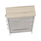 Komód szövet fiókokkal, világosszürke/fehér/bézs, OFELIA TYP 2