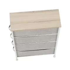   Komód szövet fiókokkal, világosszürke/fehér/bézs, OFELIA TYP 2