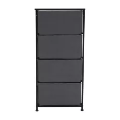   Komód szövet fiókokkal, fekete/sötétszürke, PALMERA TYP 2