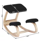 Egyensúlyfejlesztő  térdelőszék, fekete/természetes, RENAR