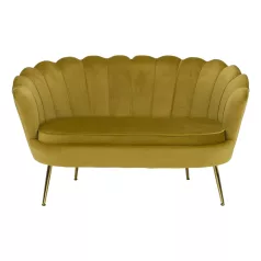   Pad Art-deco stílusban, mustár színűVelvet anyag/gold chróm-arany, NOBLIN