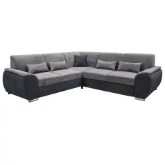   Ülőgarnitúra, sötét szürke/szürke Soro anyag, jobbos kivitel, EMILY