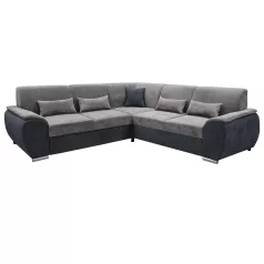   Ülőgarnitúra, sötét szürke/szürke Soro anyag, balos, kivitel, EMILY