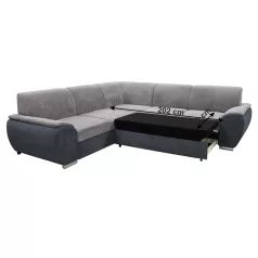   Ülőgarnitúra, sötét szürke/szürke Soro anyag, balos, kivitel, EMILY