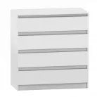 4 fiókos komód, fehér, HANY NEW 004