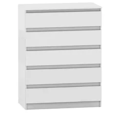 5 fiókos komód, fehér, HANY NEW 005