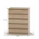 5 fiókos komód, tölgy sonoma, HANY NEW 005