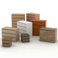 2 ajtós komód egy fiókkal, fehér, HANY NEW 007