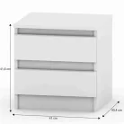 2 fiókos éjjeliszekrény, fehér, HANY NEW 002