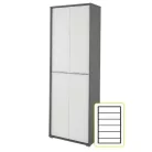 Magas polcos szekrény, grafit/fehér, RIOMA NEW TYP 05