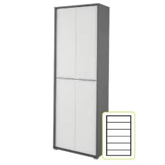 Magas polcos szekrény, grafit/fehér, RIOMA NEW TYP 05