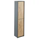 Magas szekrény polcokkal, grafit/tölgyfa artisan, RIOMA NEW TYP 06