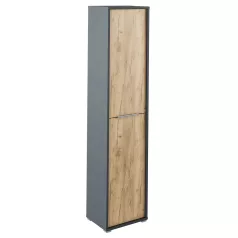   Magas szekrény polcokkal, grafit/tölgyfa artisan, RIOMA NEW TYP 06