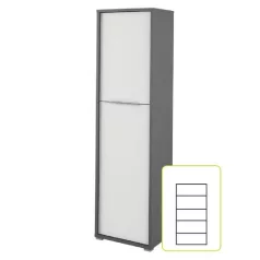 Polcos szekrény, grafit/fehér, RIOMA NEW TYP 08