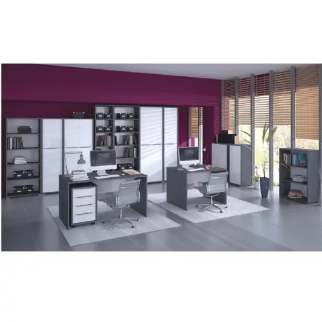 Szekrény, grafit/fehér, RIOMA NEW TYP 09