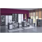 Számítógépasztal, grafit/fehér, RIOMA NEW TYP 12