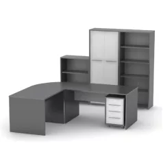 Szekrény zárral, grafit/fehér, RIOMA NEW  TYP 31