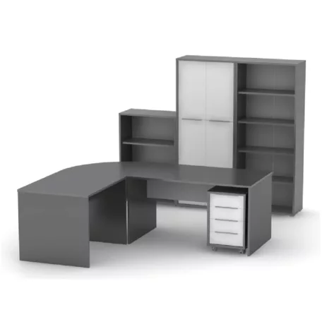 Szekrény zárral, grafit/fehér, RIOMA NEW  TYP 31