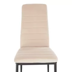 Szék, bézs Dulux Velvet szövet/fekete fém, COLETA NOVA