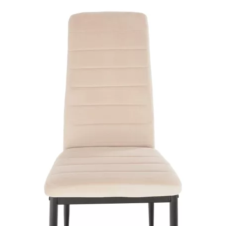 Szék, bézs Dulux Velvet szövet/fekete fém, COLETA NOVA