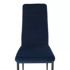 Szék, kék Velvet szövet/fekete fém, COLETA NOVA
